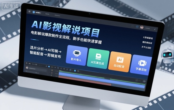 AI影视解说项目,电影解说爆款制作全流程,新手也能快速掌握-裕启创服