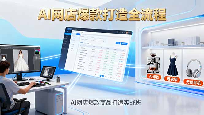 AI网店爆款商品打造实战班：AI技术实现商品图智能处理，快速搭建AI网店-裕启创服