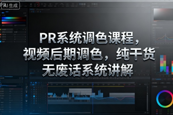 PR系统调色课程，视频后期调色，纯干货无废话系统讲解-裕启创服