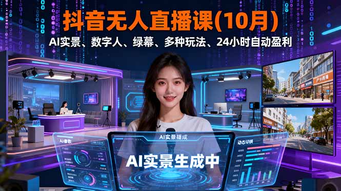 抖音无人直播课(10月-裕启创服