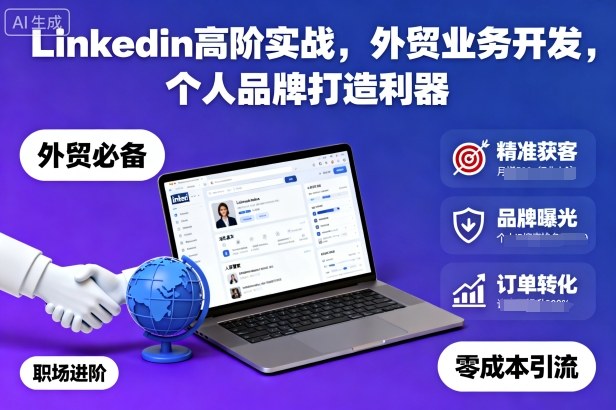 Linkedin高阶实战,外贸业务开发,个人品牌打造利器-裕启创服