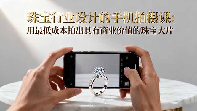 珠宝行业设计的手机拍摄课：用最低成本拍出具有商业价值的珠宝大片！-裕启创服