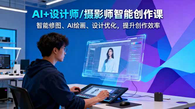 AI+设计师/摄影师智能创作课：智能修图、AI绘画、设计优化，提升创作效率-裕启创服