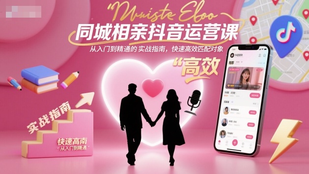 同城相亲抖音运营课,从入门到精通的实战指南,快速高效匹配对象-裕启创服