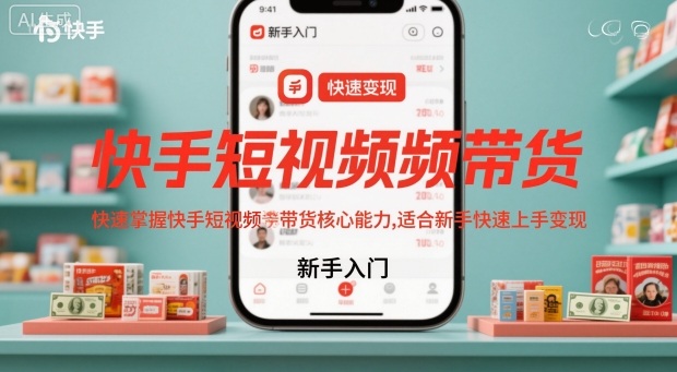 快手短视频带货，快速掌握快手短视频带货核心能力，适合新手快速上手变现-裕启创服