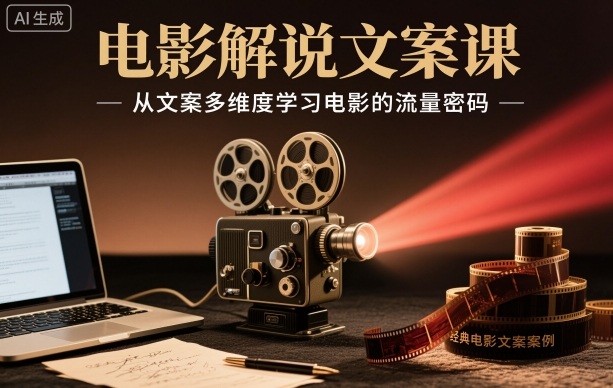 电影解说文案课，从文案多维度学习电影的流量密码-裕启创服