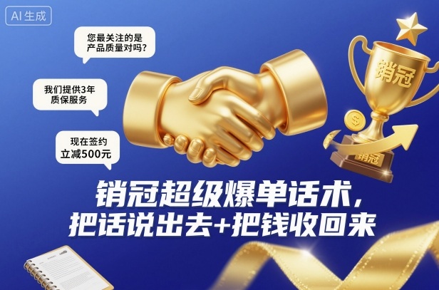 销冠超级爆单话术,把话说出去+把钱收回来-裕启创服