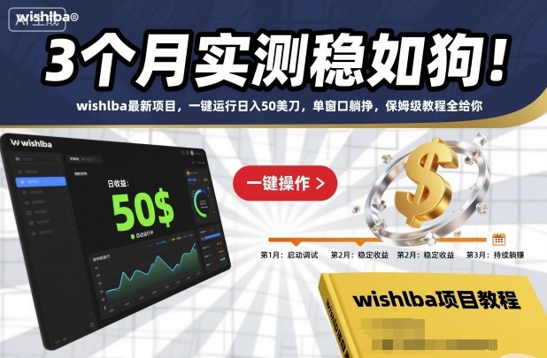 3个月实测稳如狗！wishlba最新项目，一键运行日入50美刀，单窗口躺挣，保姆级教程全给你【揭秘】-裕启创服