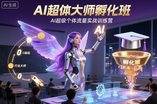 AI超体大师孵化班,AI超级个体流量实战训练营-裕启创服