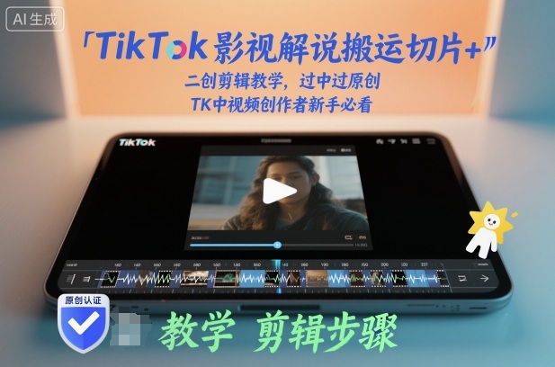 TikTok影视解说搬运切片+二创剪辑教学，过中过原创，TK中视频创作者新手必看-裕启创服