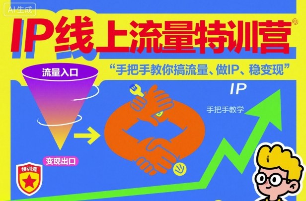 IP线上流量特训营，手把手教你搞流量、做IP、稳变现-裕启创服