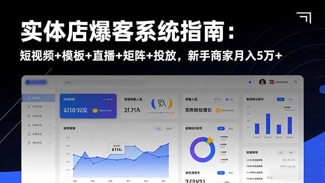 实体店爆客系统指南:短视频+模板+直播+矩阵+投放,新手商家月入5万+-裕启创服